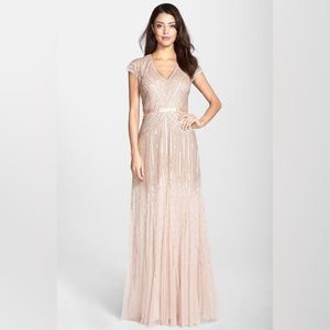 Adrianna Papell beaded V-neck gown
